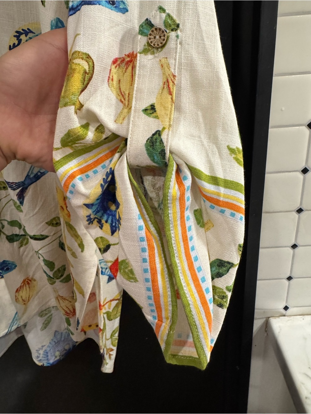Rose + Olive Resort Printed Two-Piece Lounge Set - Cream Multicolor - Picture 12 of 13